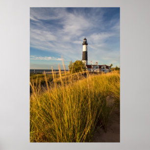 Vuurtoren van Big Sable Point aan Lake Michigan Poster