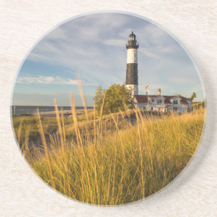 Vuurtoren van Big Sable Point aan Lake Michigan Zandsteen Onderzetter