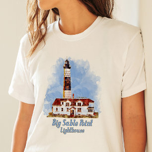 Vuurtoren van Big Sable Point in aquarel - Michiga T-shirt