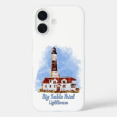 Vuurtoren van Big Sable Point in waterverf - Michi Case-Mate iPhone Case (Achterkant)