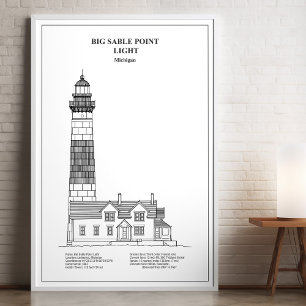 Vuurtoren van Big Sable Point - Michigan - BD Poster