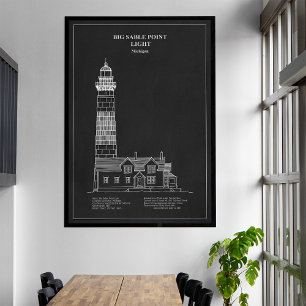 Vuurtoren van Big Sable Point - Michigan – PD Canvas Afdruk