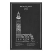 Vuurtoren van Big Sable Point - Michigan – PD Foto Afdruk (Voorkant)