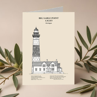 Vuurtoren van Big Sable Point - Michigan - SBD Bedankkaart