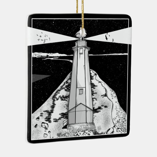 vuurtoren van Boulder Bank Keramisch Ornament (Rechts)