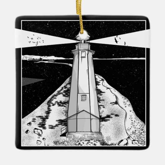 vuurtoren van Boulder Bank Keramisch Ornament (Voorkant)