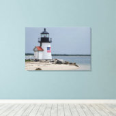 vuurtoren van Brant Point 2 Canvas Afdruk (Insitu (Houten vloer))