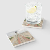 vuurtoren van Brant Point Stenen Onderzetter (Zijkant)