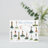 Vuurtoren van Bretagne Briefkaart (Staand voorkant)