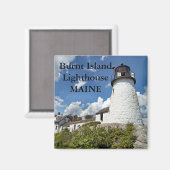 Vuurtoren van Burnt Island, Maine Magnet Magneet (Voorkant / Achterkant)