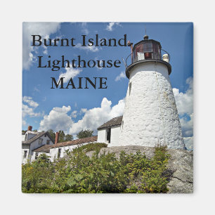Vuurtoren van Burnt Island, Maine Magnet Magneet