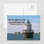 Vuurtoren van Butler Flats, Massachusetts Briefkaa Briefkaart (Voorkant / Achterkant)