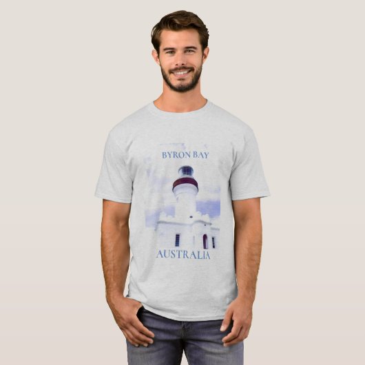 vuurtoren van Byron Bay Australië reizen T-shirt (Voorkant volledig)
