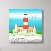 vuurtoren van Cape Agulhas Canvas Afdruk (Voorkant)