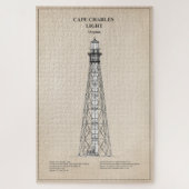 Vuurtoren van Cape Charles - Virginia - SBD Legpuzzel (Verticaal)