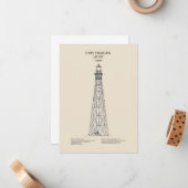 Vuurtoren van Cape Charles - Virginia - SBD Notitiekaartje (Voorkant / Achterkant in situ)