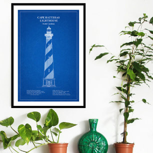 Vuurtoren van Cape Hatteras - North Carolina - AD Foto Afdruk