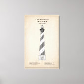 Vuurtoren van Cape Hatteras - North Carolina - SBD Canvas Afdruk (Voorkant)