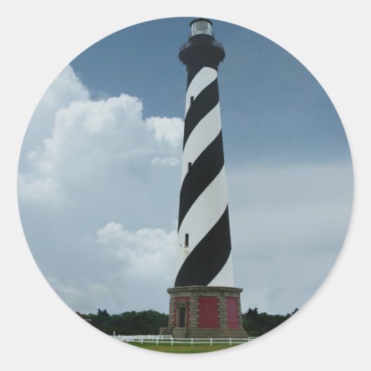 vuurtoren van Cape Hatteras Ronde Sticker (Voorkant)
