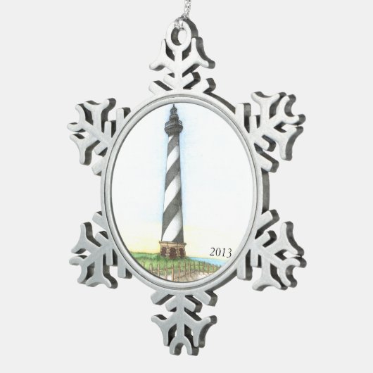 vuurtoren van Cape Hatteras Snowflake Ornament (Rechts)