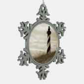 vuurtoren van Cape Hatteras Tin Sneeuwvlok Ornament (Links)