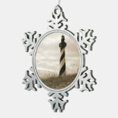 vuurtoren van Cape Hatteras Tin Sneeuwvlok Ornament (Rechts)