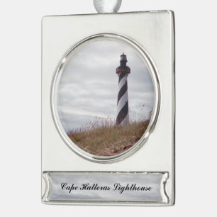vuurtoren van Cape Hatteras Verzilverd Banner Ornament