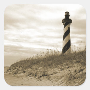 vuurtoren van Cape Hatteras Vierkante Sticker
