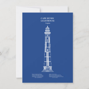 Vuurtoren van Cape Henry - Virginia - AD Notitiekaartje