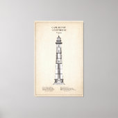 Vuurtoren van Cape Henry - Virginia - SBD Canvas Afdruk (Voorkant)