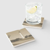 vuurtoren van Cape May Stenen Onderzetter (Zijkant)