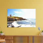 vuurtoren van Cape Neddick "Nubble" in Maine Canvas Afdruk (Insitu (Woonkamer))