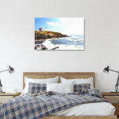 vuurtoren van Cape Neddick "Nubble" in Maine Canvas Afdruk (Insitu (Slaapkamer))