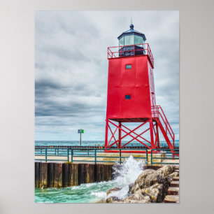 vuurtoren van Charlevoix South Pierhead Poster