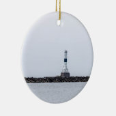 vuurtoren van Conneaut West Breakwater Keramisch Ornament (Rechts)