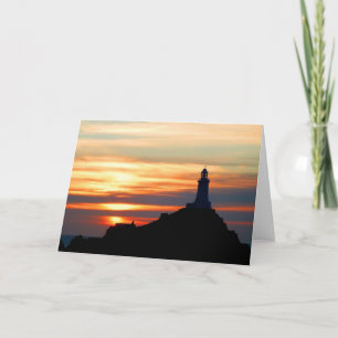 Vuurtoren van Corbiere bij zonsondergang Feestdagen Kaart