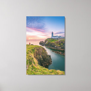 vuurtoren van de Fanad Head Donegal, Ierland Canvas Afdruk