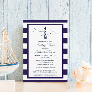 Vuurtoren van de marine & White Stripe Nautical We Kaart