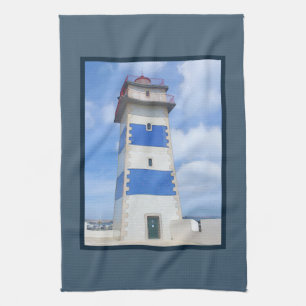 vuurtoren van de waterverf theedoek