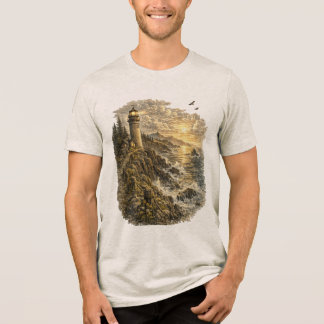 Vuurtoren van de Wilde Kust – Vintage Vuurtoren Tri-Blend Shirt