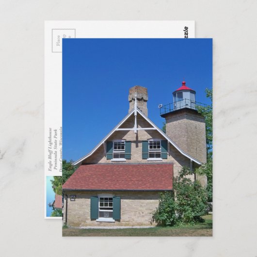 vuurtoren van Eagle Bluff Briefkaart (Voorkant / Achterkant)