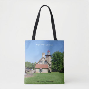Vuurtoren van Eagle Bluff over de hele canvas tas