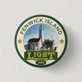vuurtoren van Fenwick Island Ronde Button 3,2 Cm