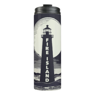 Vuurtoren van Fire Island New York Moon Thermosbeker