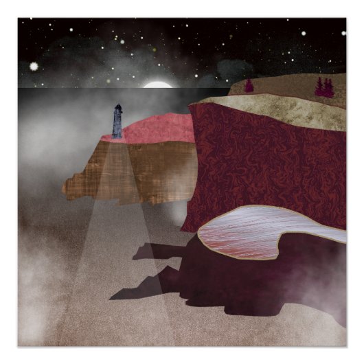 vuurtoren van Foggy Perfect Poster (Voorkant)