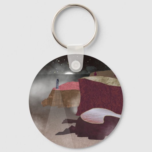 vuurtoren van Foggy Sleutelhanger (Achterkant)