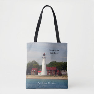 vuurtoren van Fort Gratiot over de hele canvas tas