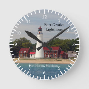 vuurtoren van Fort Gratiot vanaf waterklok Ronde Klok