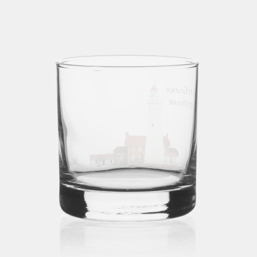 vuurtoren van Fort Gratiot Whisky Glas (Achterkant)