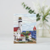 vuurtoren van Glas in lood Briefkaart (Staand voorkant)